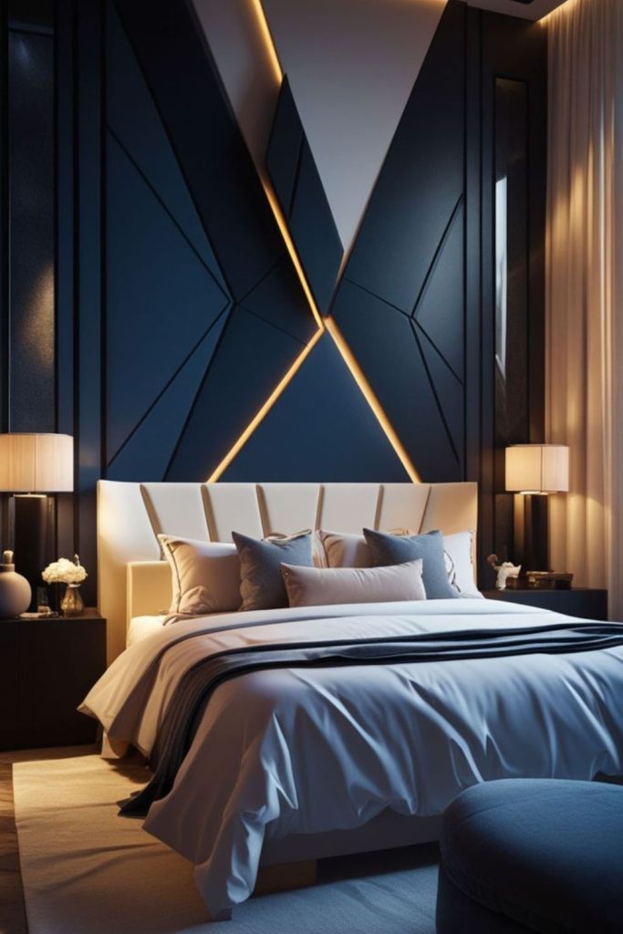 Geometric wall panels with subtle angles