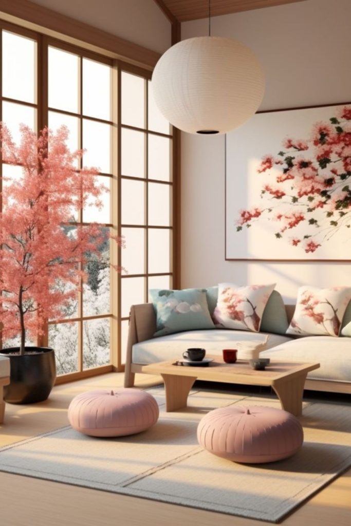 Serene minimalist Japanese inspired room