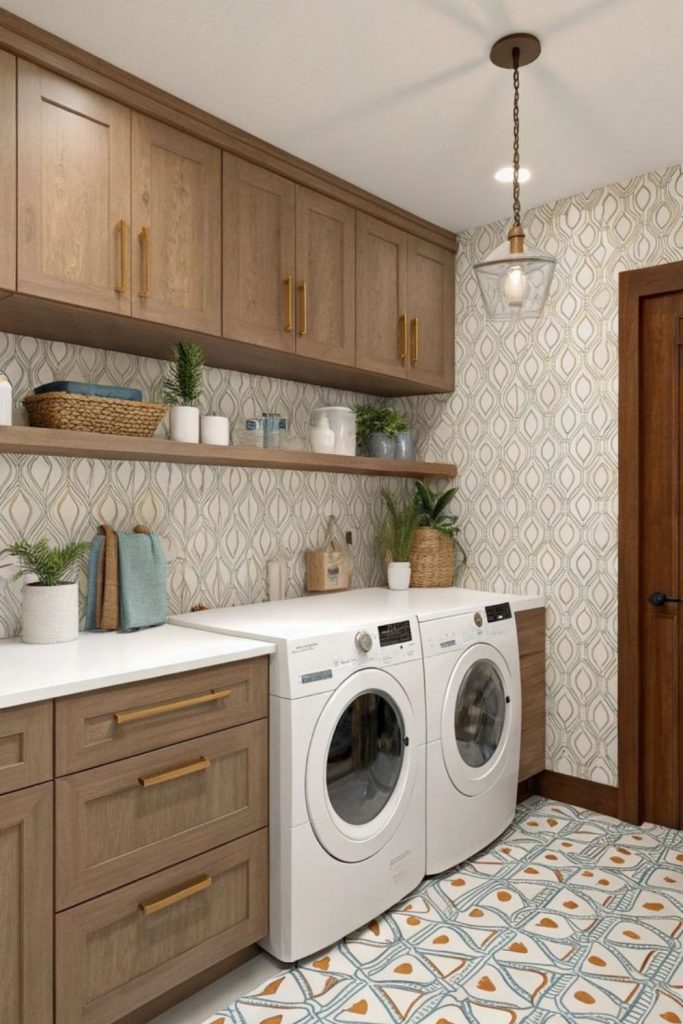 Sharp geometric modern laundry space