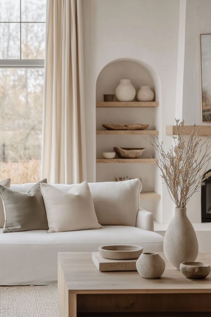 Natural modern organic flowing interior