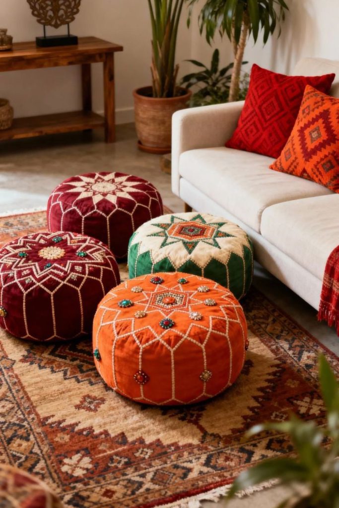 Vibrant Moroccan inspired living space