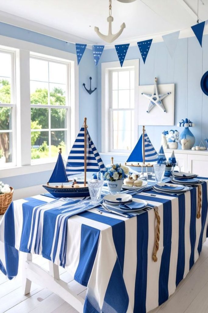 Nautical sailboat themed baby shower.
