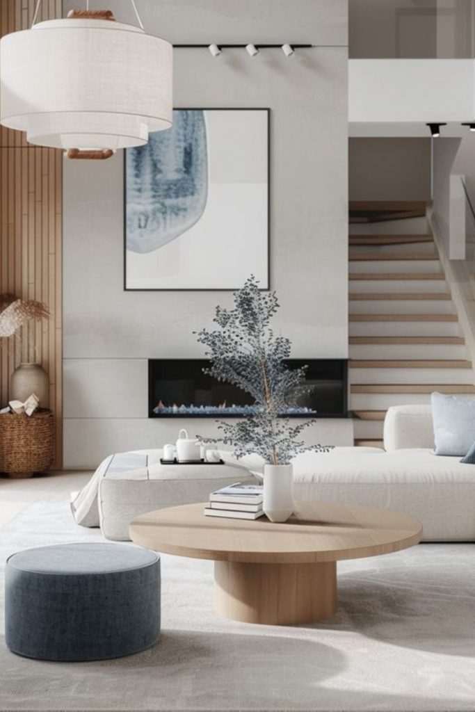 Scandinavian minimalist icy toned space