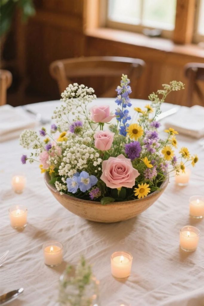 Flower crown table arrangement
