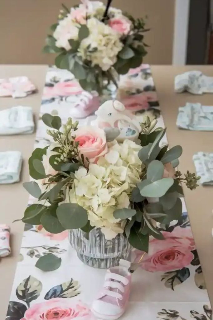 Mason jars with cascading petals