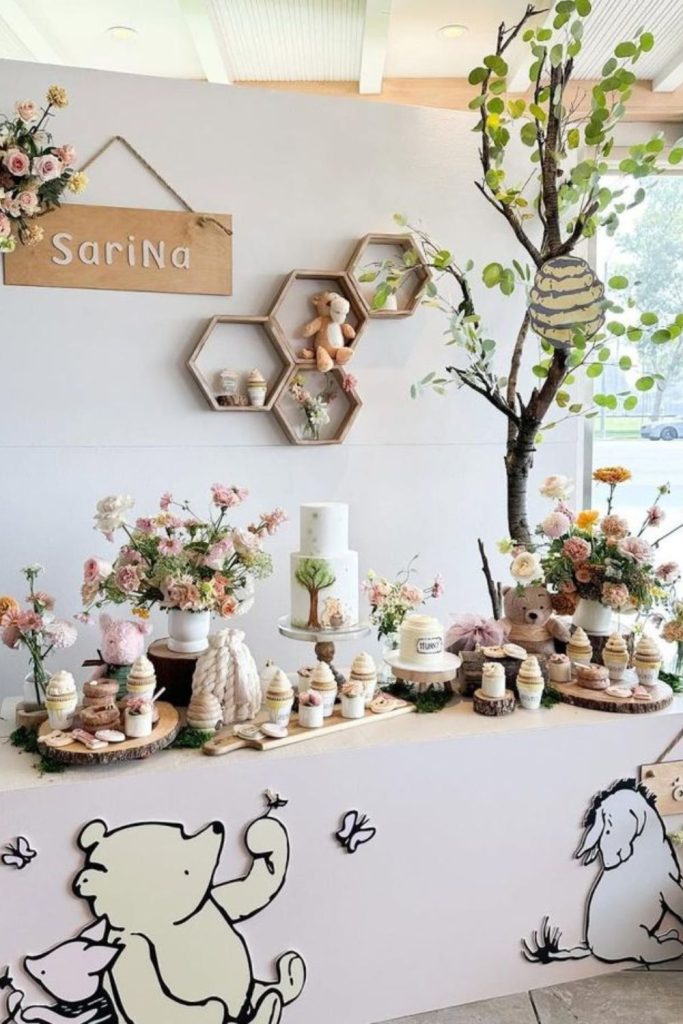 Pooh nursery inspiration table.
