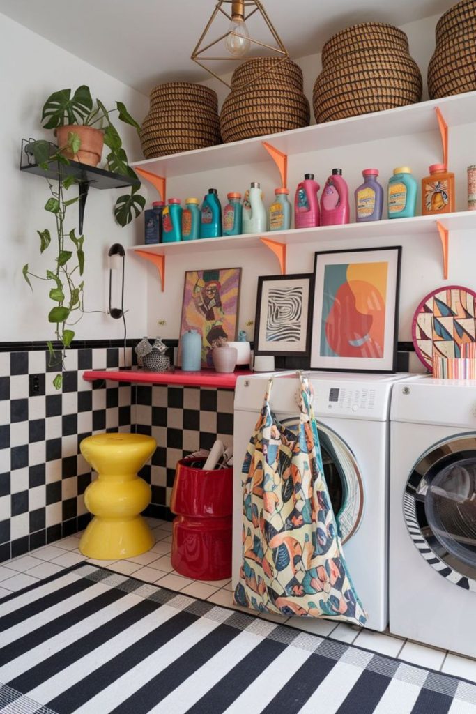 Vibrant colorful pop art laundry