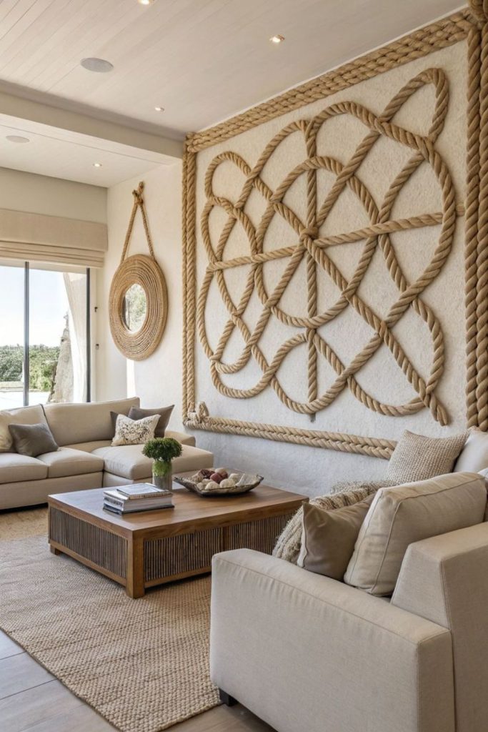 Rope wall art adds texture