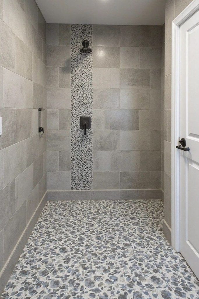 Resin floor with swirling sand patterns