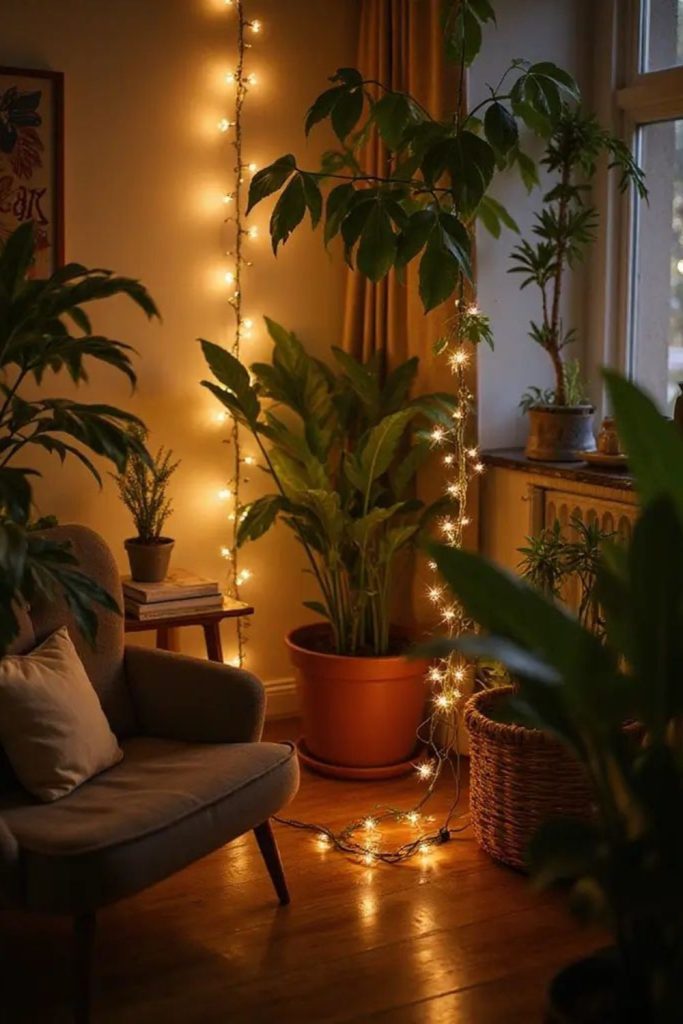 Cozy corner with dim lighting