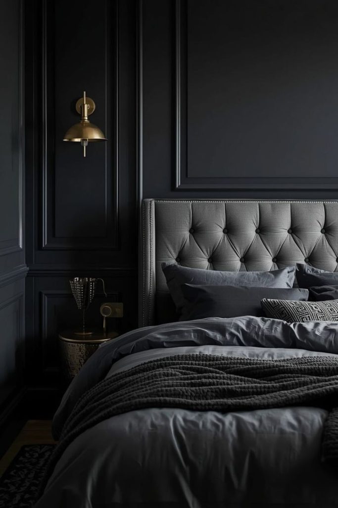 Graphite metallic soft elegant bedroom
