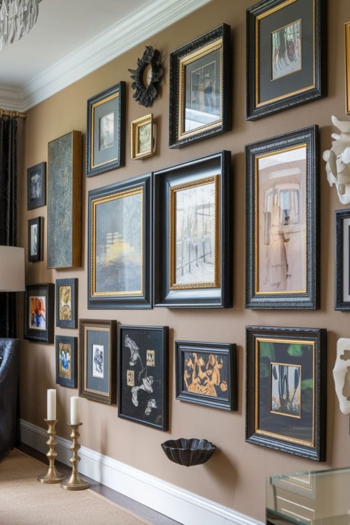 Sculptural frames casting dramatic moving shadows.