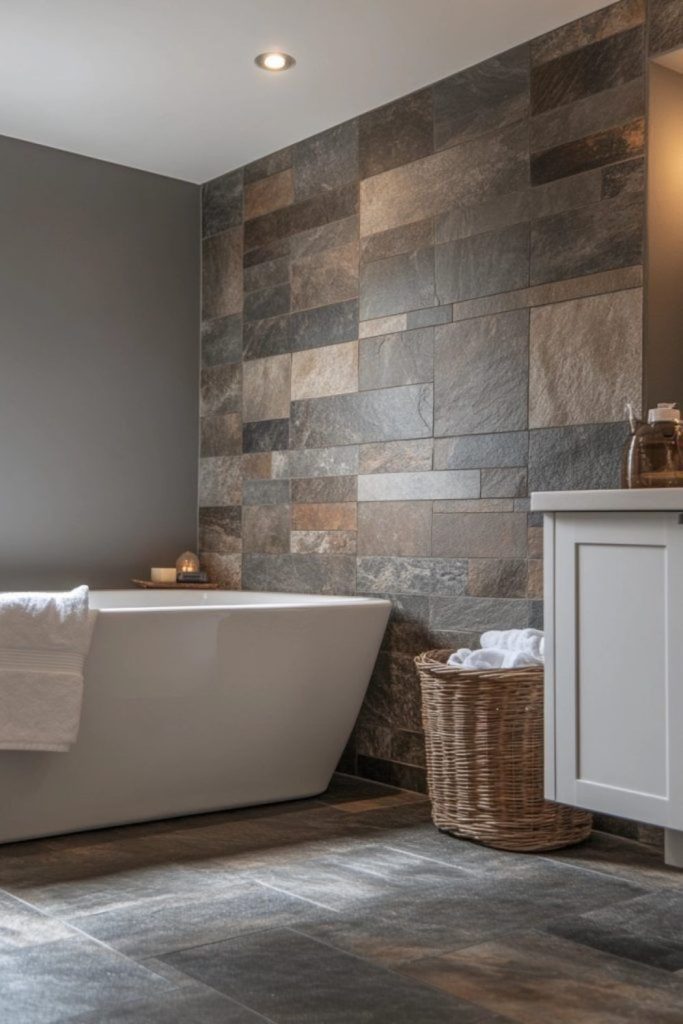 Rugged slate slabs resembling frozen waterfall