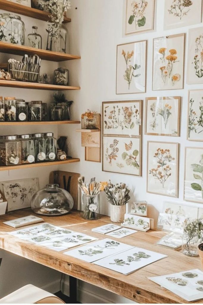 Art studio with botanical inspiration.
