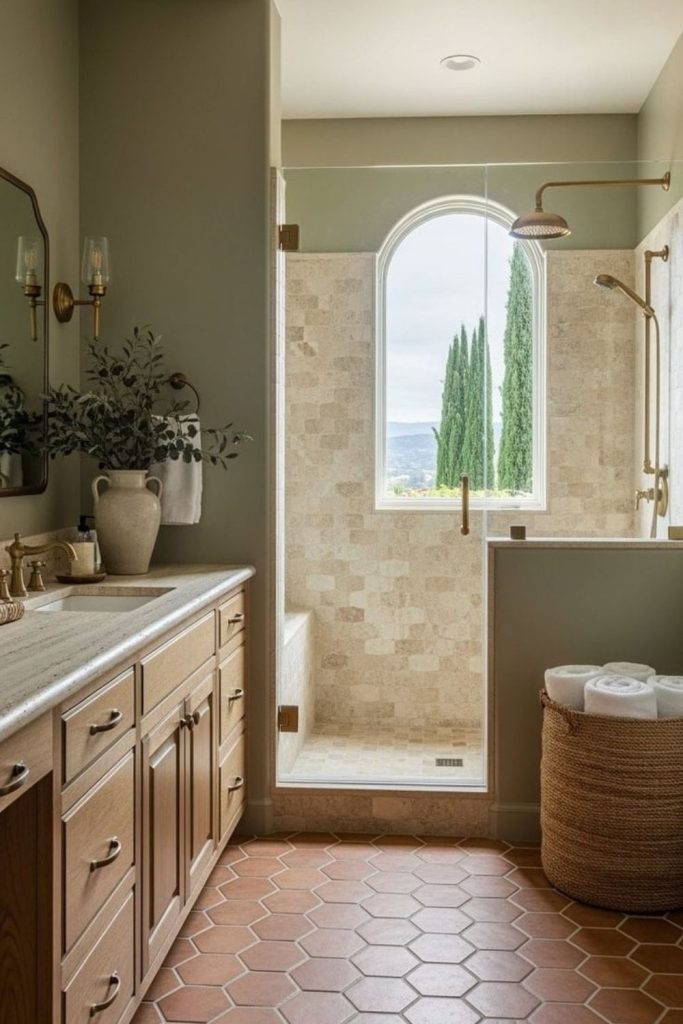 Warm terracotta tiles with Mediterranean vibes