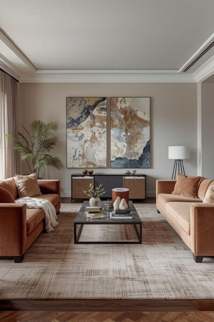 Balanced modern classic transitional interior