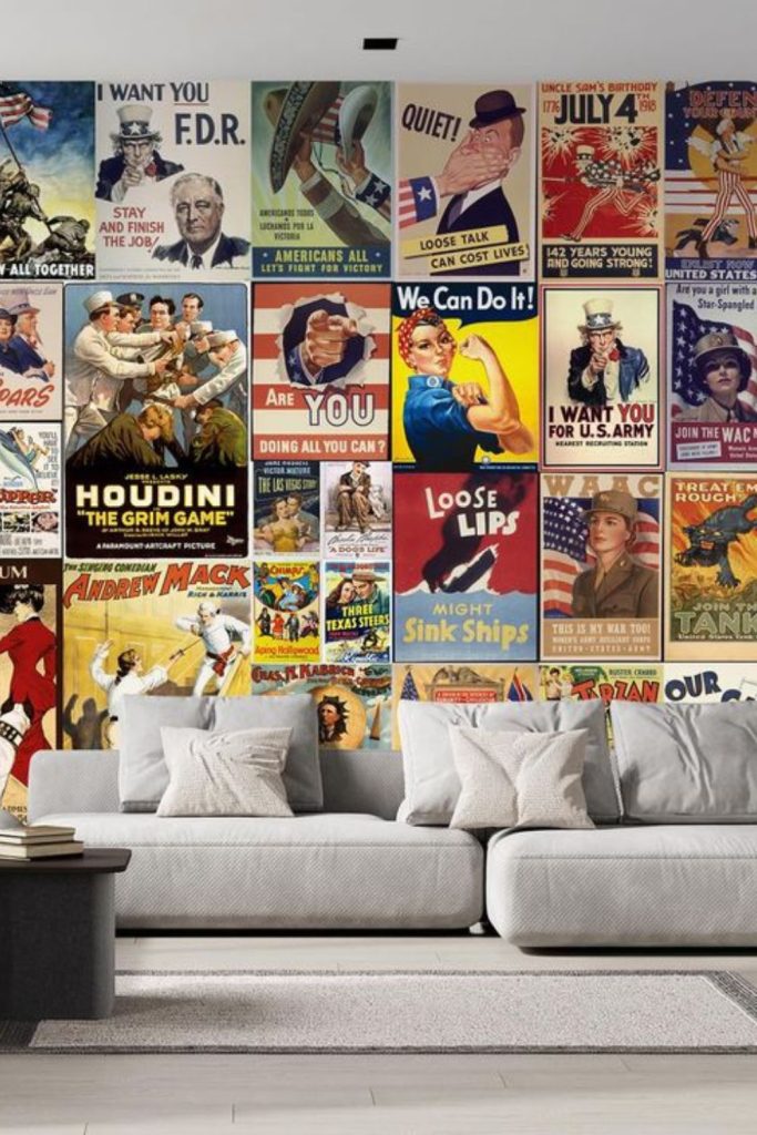 Sticker collage brings lively walls