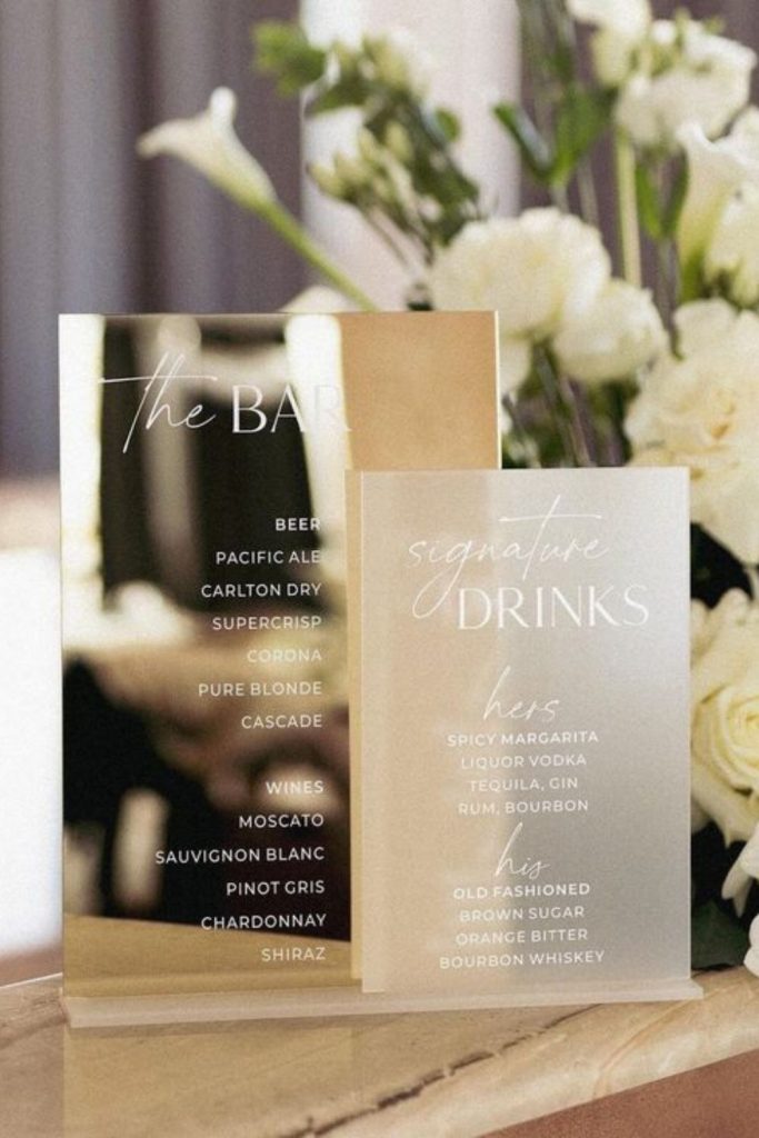 Floating acrylic layered modern bar sign