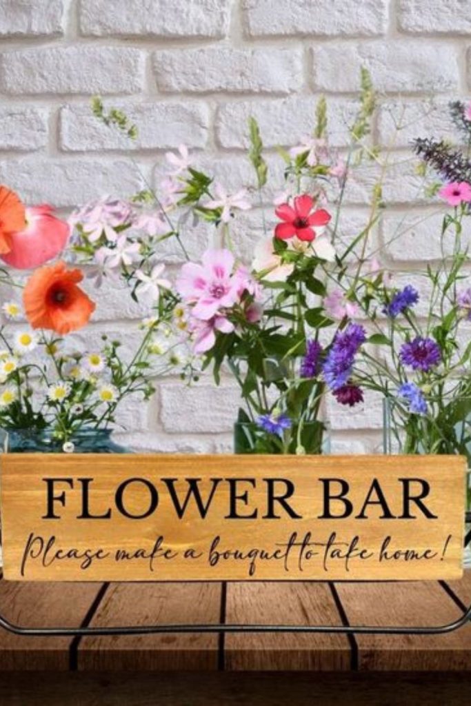 Rustic crates with playful floral lettering