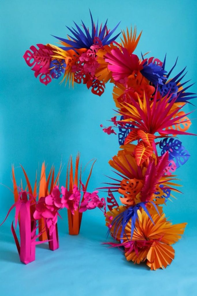 Oversized tropical neon vibrant explosion