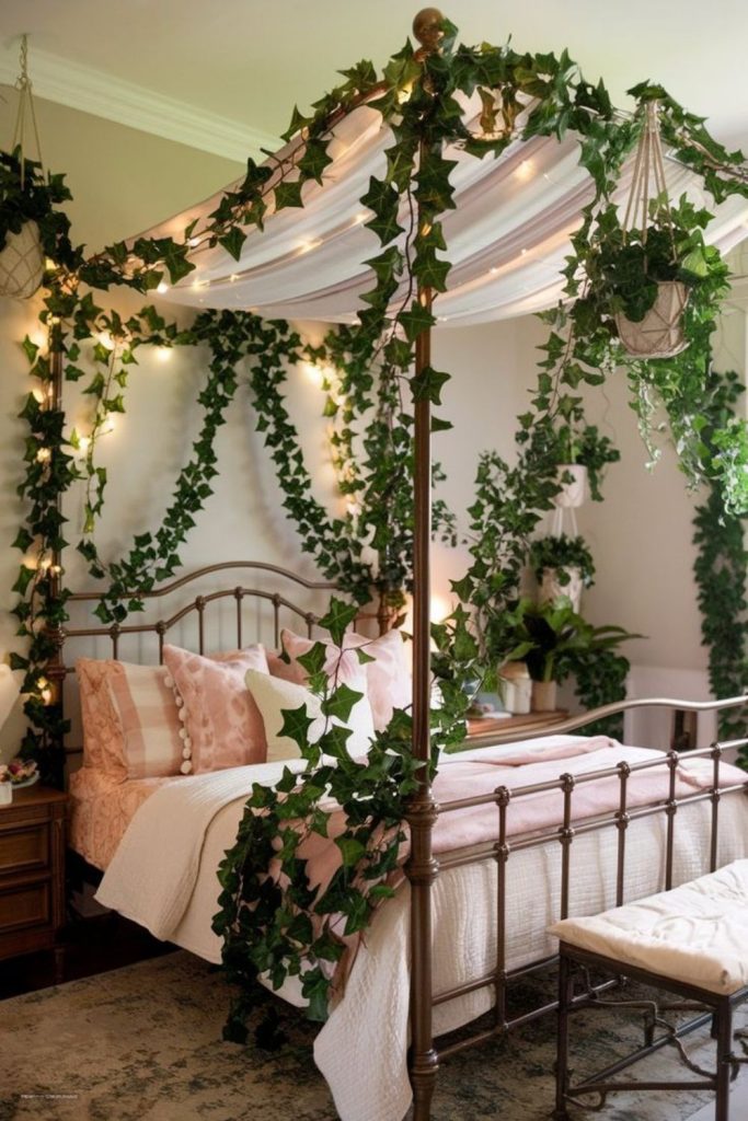 Greenery climbing frame with leafy pillows