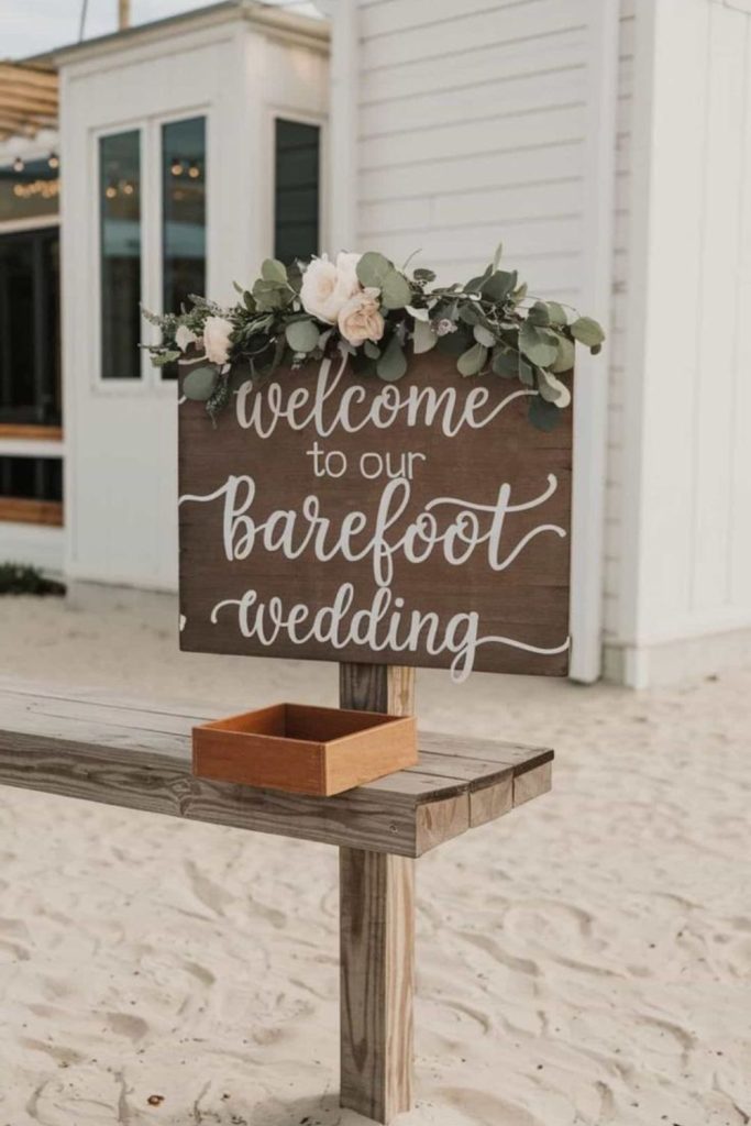 Coastal driftwood rustic beach bar sign