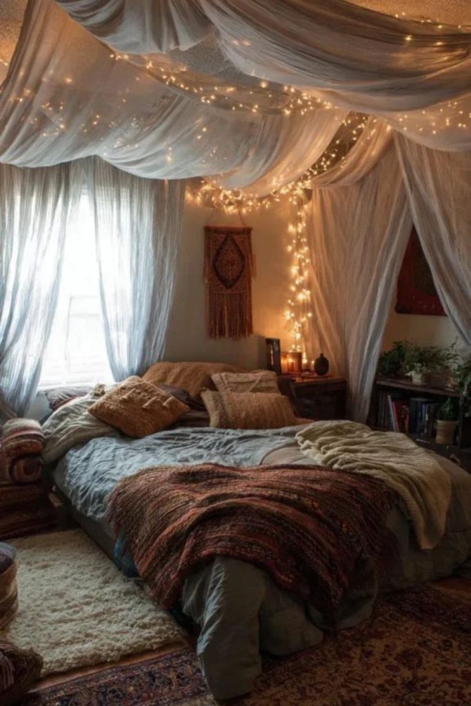 Prism-like drapes pillows spectral lantern glow