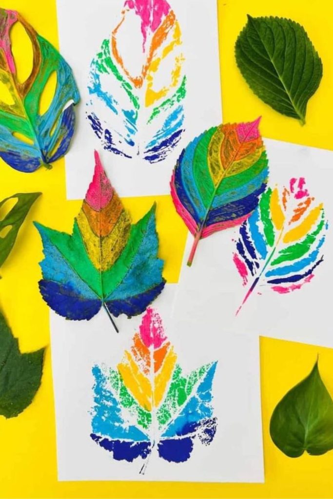 Leaf print fabric garden flags craft