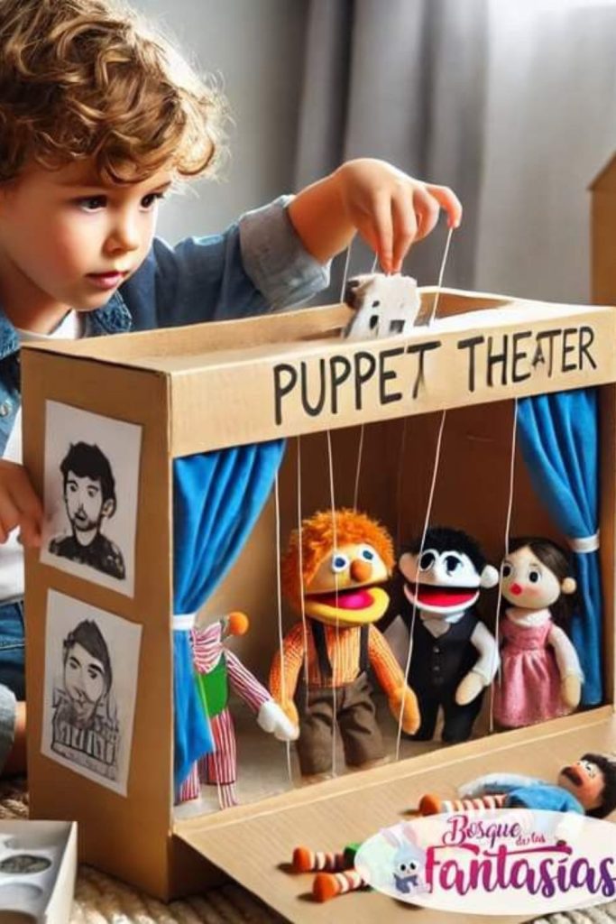 Mini wooden puppet stage