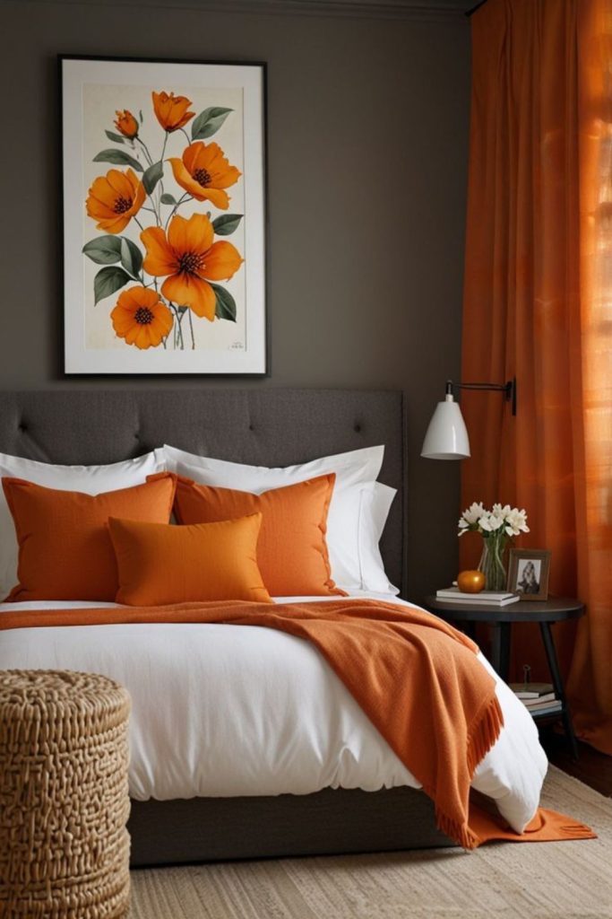 Warm orange sparks hover over charcoal