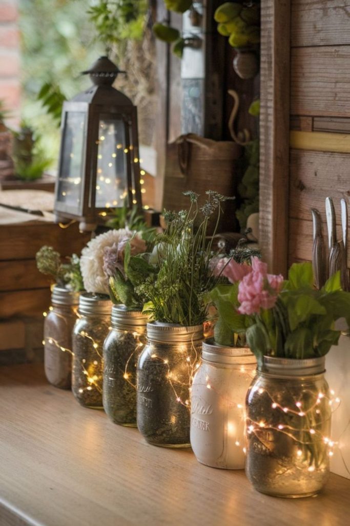 Fairy light enchanted flower lounge.