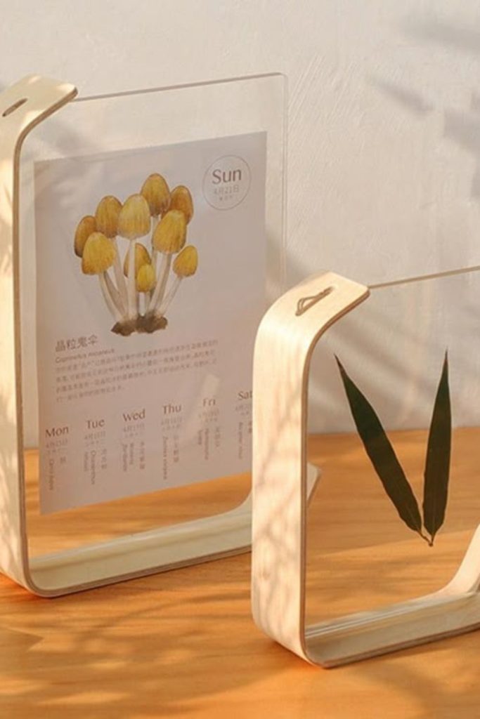 Floating acrylic quote with LED glow.