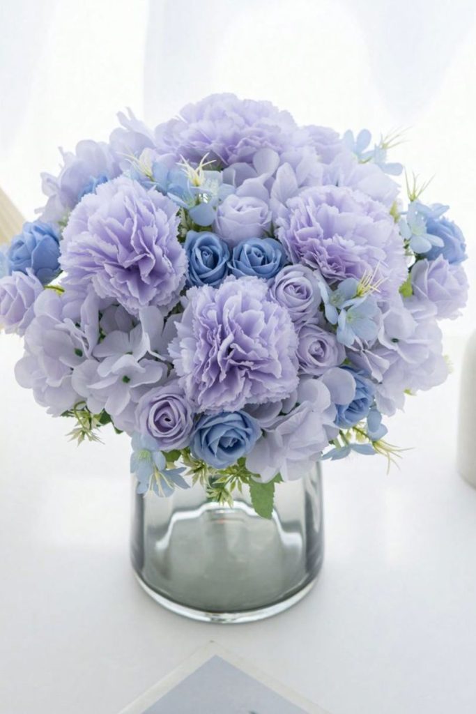 Blue lavender peonies airy softness