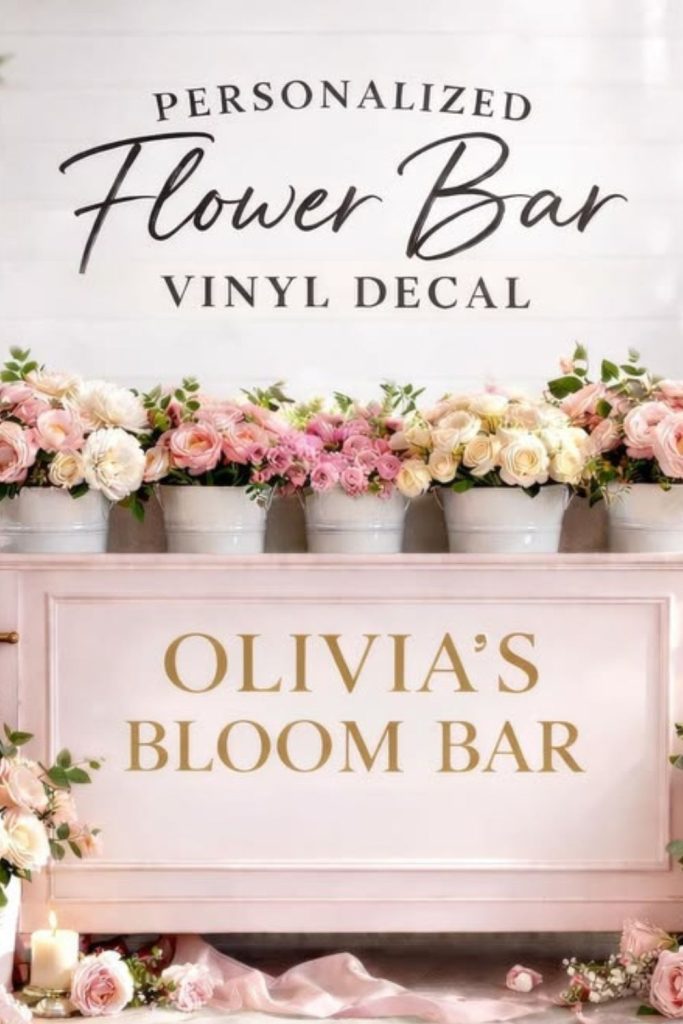 Spray-painted blossoms on weathered wooden panels