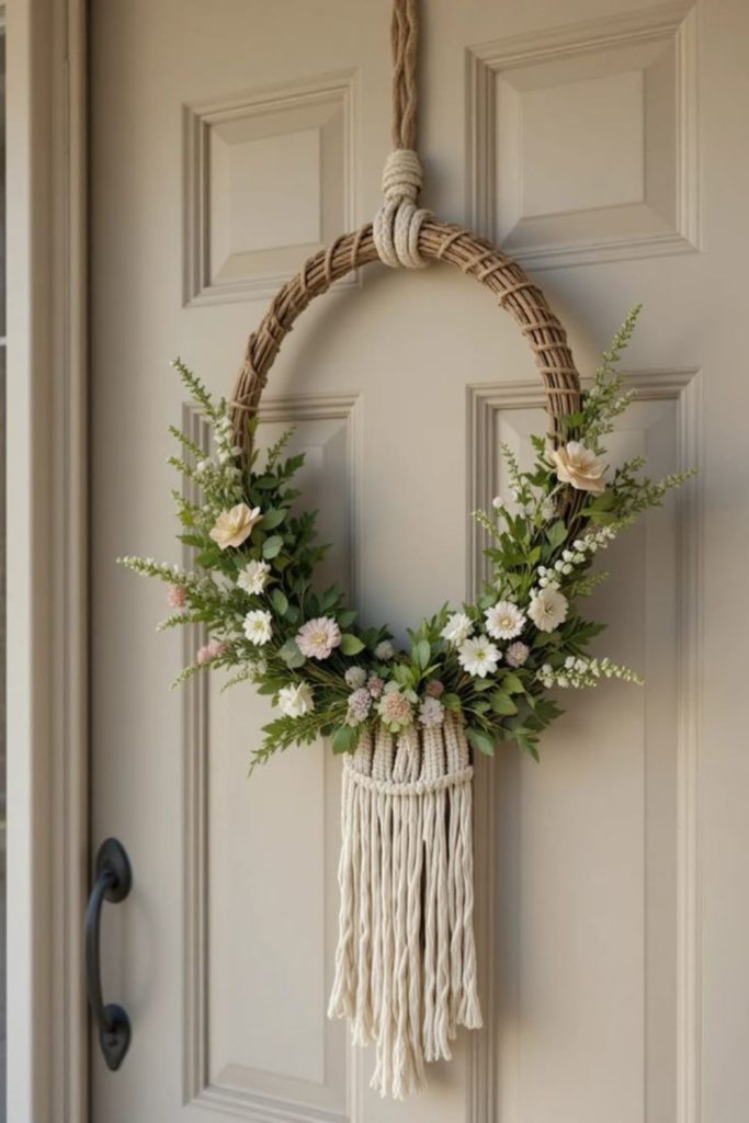 Mini driftwood swing with floral accents