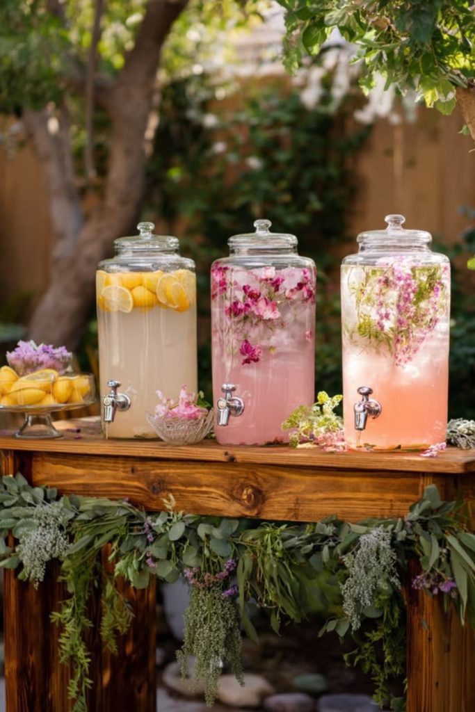 Garden tea party floral counter.