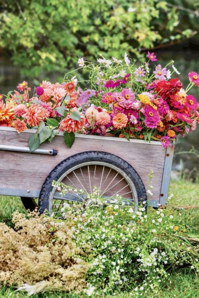 Ginger lilies erupting from crooked frame