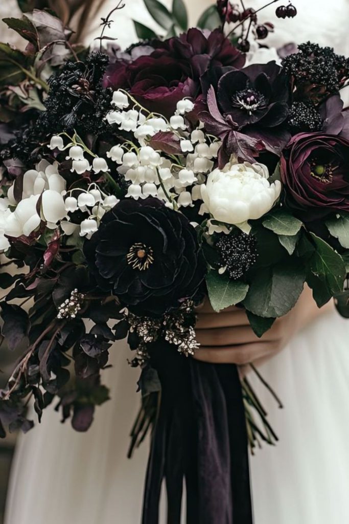 Black roses purple moody elegance