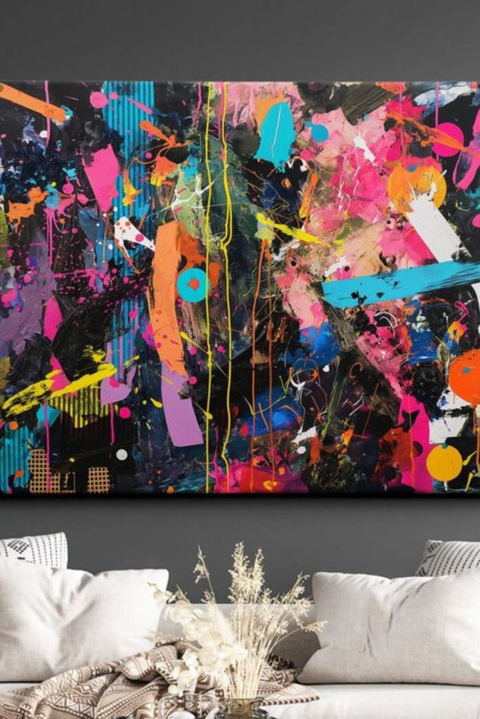 Bold graffiti style canvas artwork.