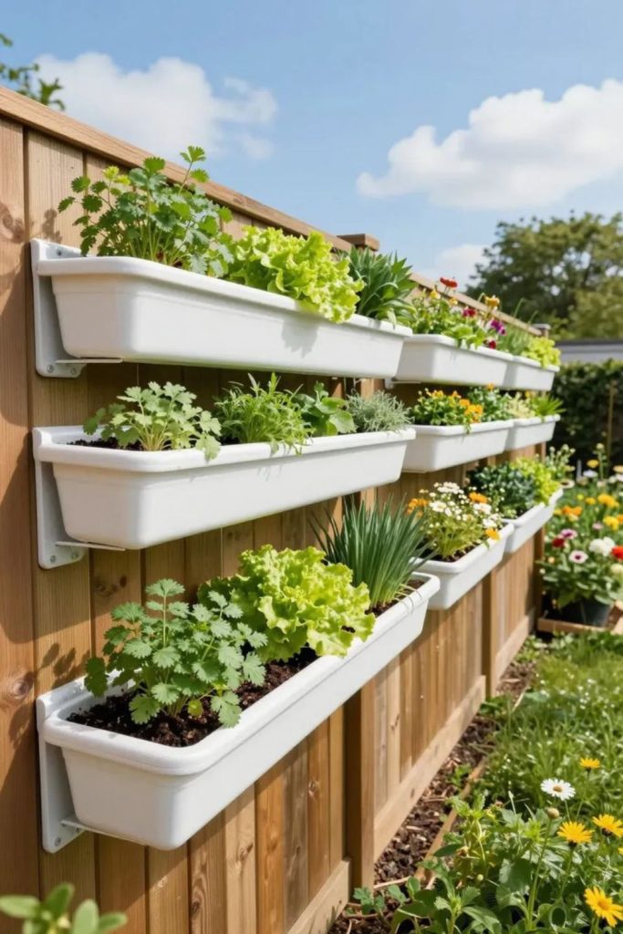 Gutter rail horizontal plant system