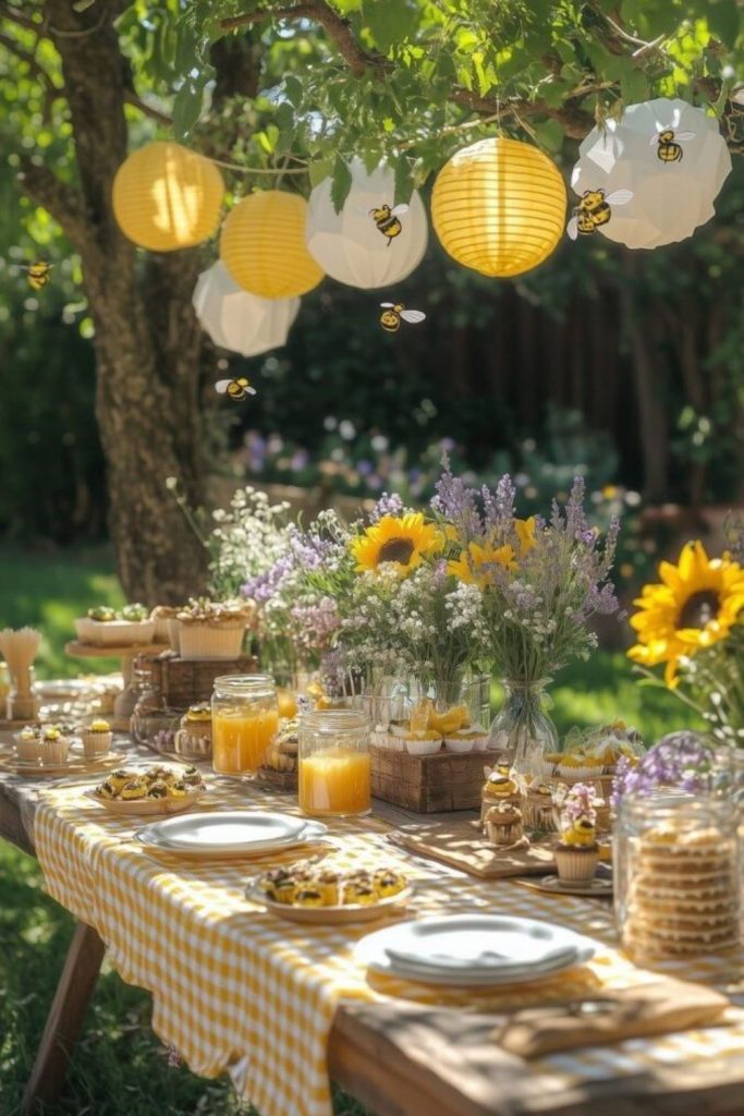 Honey themed rustic bridal shower decor