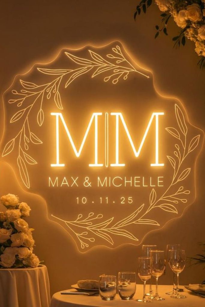 LED backlit glowing acrylic bar sign