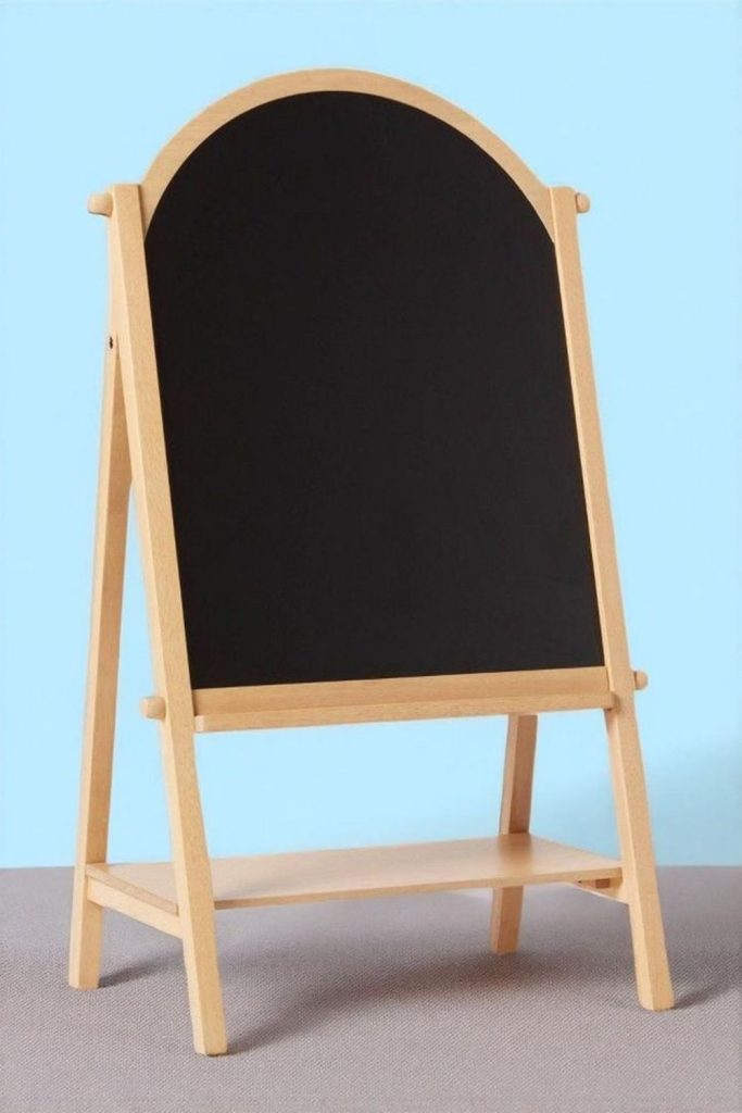 Small wooden chalkboard easel