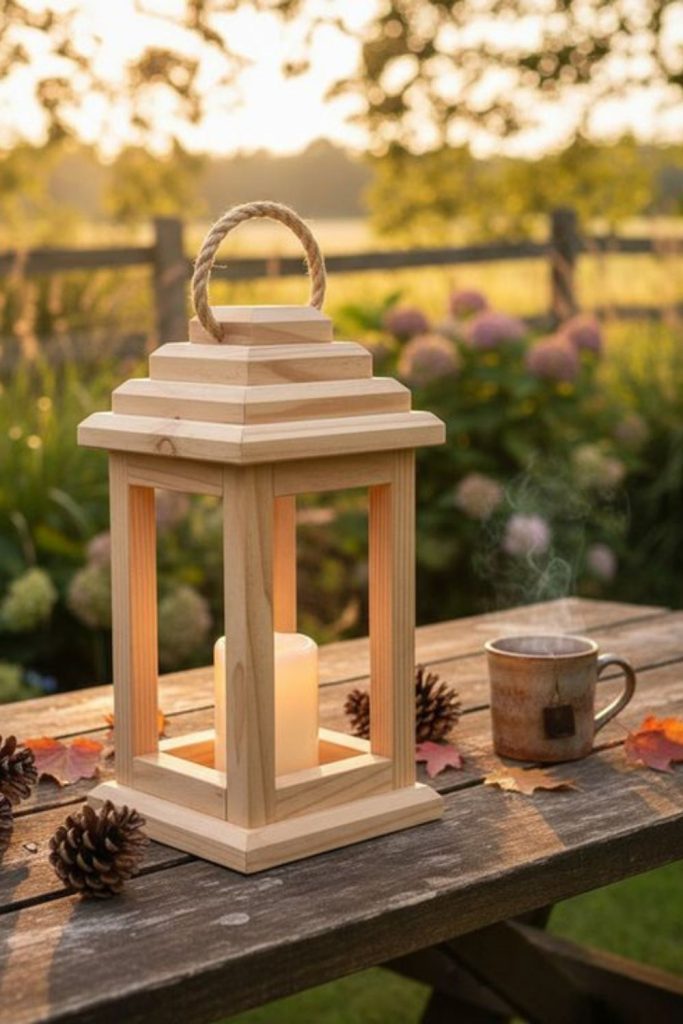 Tiny wooden decorative lanterns