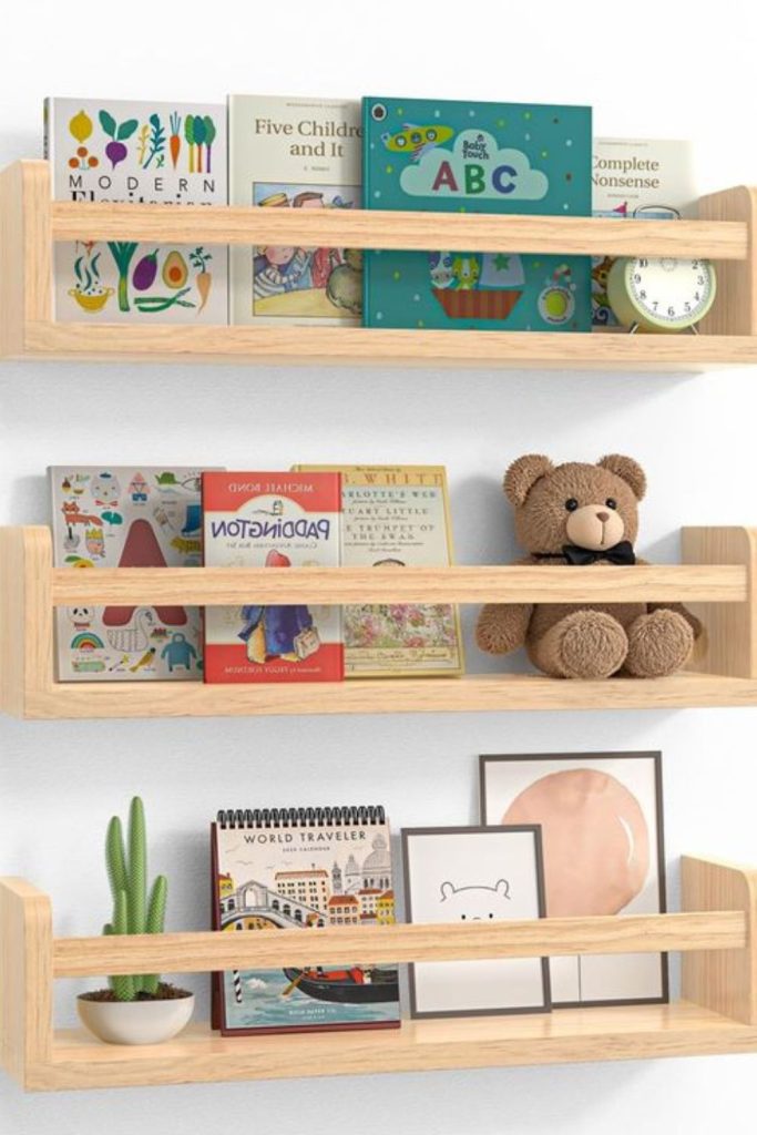 Small wooden wall shelf