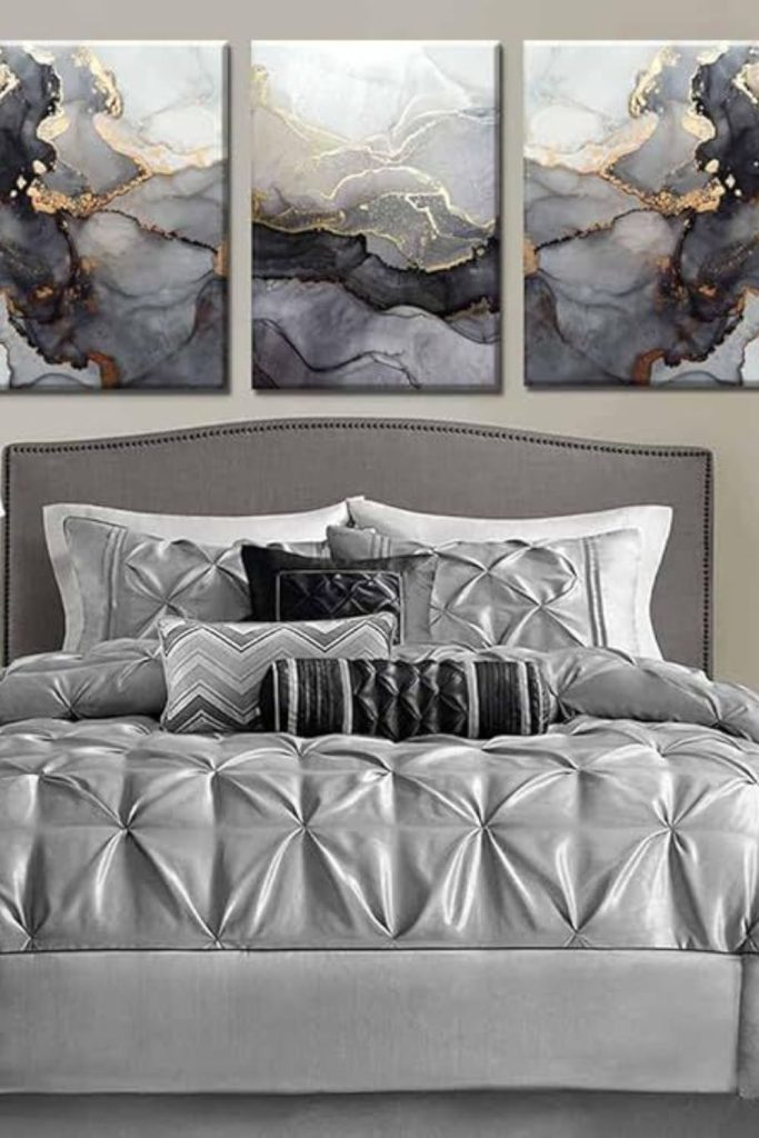 Grey and rose quartz swirling veins