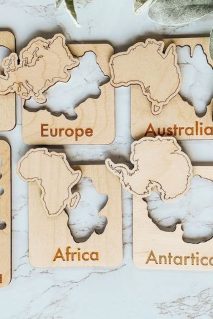 Wooden board for imaginative maps