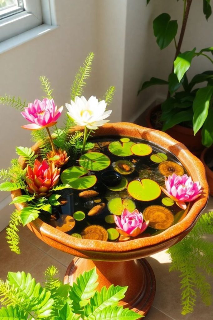 Small water bowl garden feature