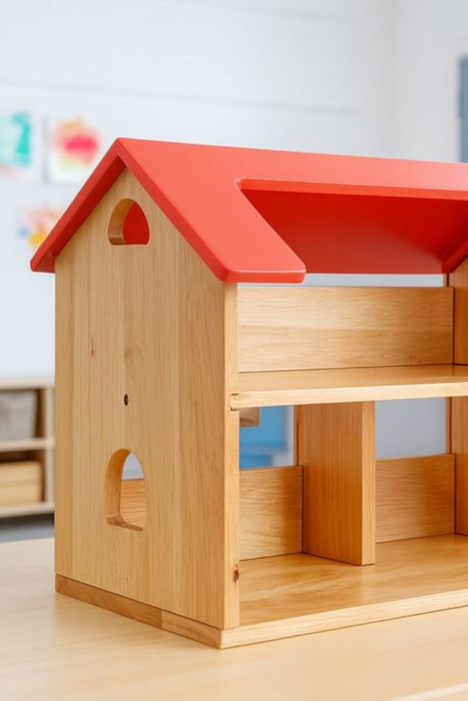 Small wooden dollhouse props