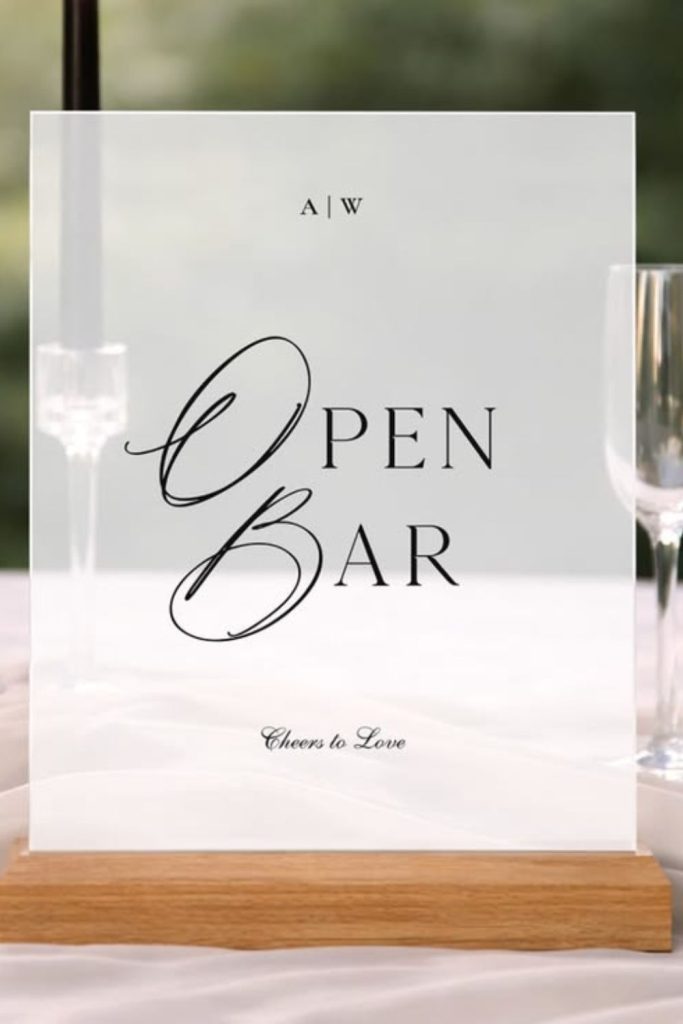 Minimal acrylic clipboard modern bar sign